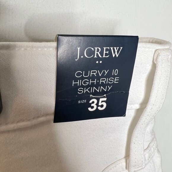 J.Crew $98 Curvy 10" Rise Skinny Jean White Stretch Size 35 BH987 - Picture 5 of 6
